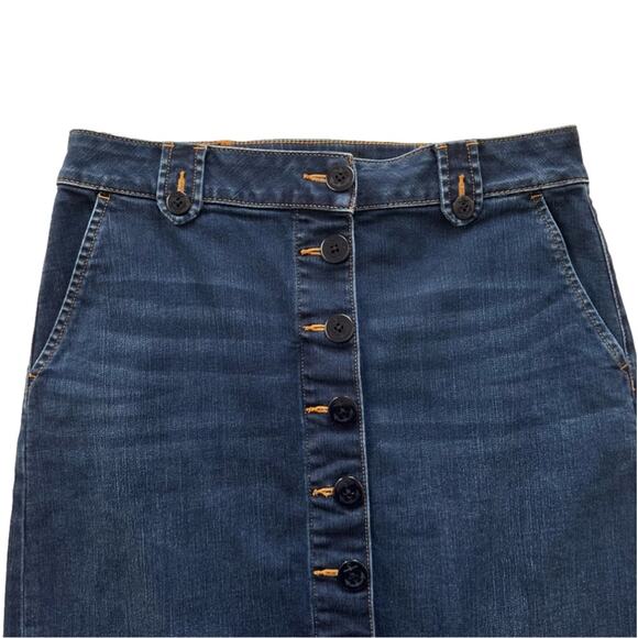 Talbots Jean Skirt Button Front Pencil Denim Jean Skirt Size 6 NWOT - Picture 3 of 12